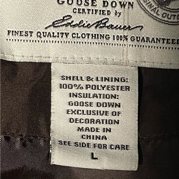 Eddie Bauer 700 Fill Goose Down Puffer Vest Brown Size Large - Picture 12 of 14